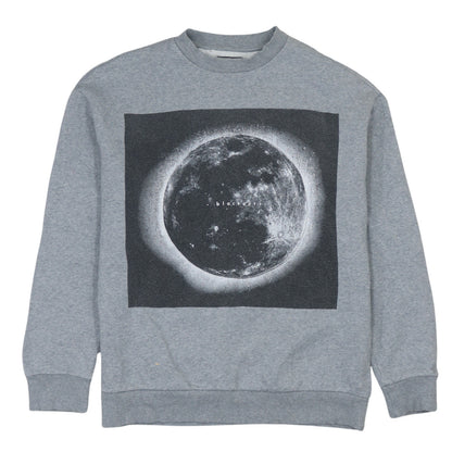 Reserved Men's Grey Moon Graphic Print Pullover Sweatshirt XS