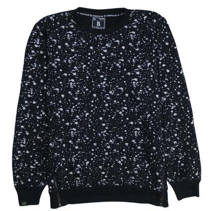 Cropp Men Black Graphic Print Sweatshirt Small Regular Fit Zip
