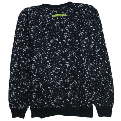 Cropp Men Black Graphic Print Sweatshirt Small Regular Fit Zip