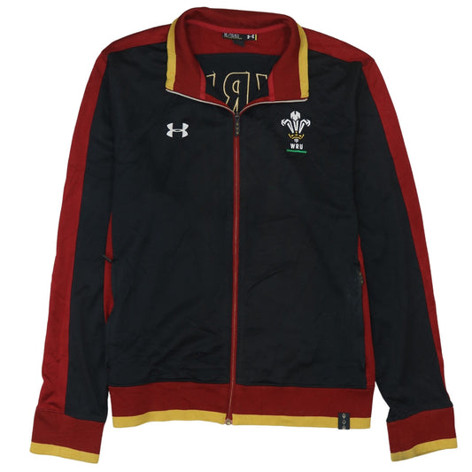 Under Armour Men’s Black Red WRU Track Jacket XL Rugby Zip Top