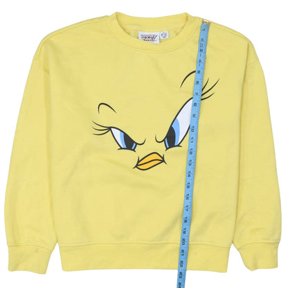 Primark Looney Tunes Women's Yellow Tweety Crew Neck Sweatshirt XS