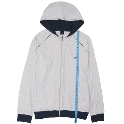 Hugo Boss Men's Grey Full Zip Hoodie 2XL Lightweight Jersey