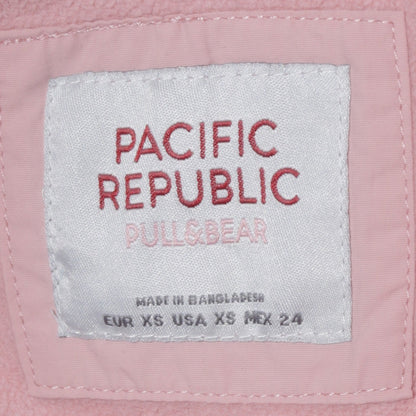 Pull & Bear Women Pink Hooded Anorak Jacket XS Casual Lined