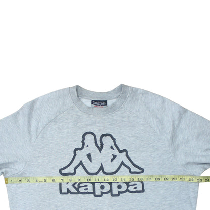 Kappa Mens Grey Logo Pullover Sweatshirt Medium Regular Fit