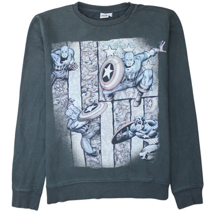 Cedar Wood State Men’s Grey Captain America Comic Sweatshirt L
