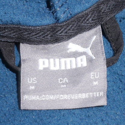 Puma Men's Blue Full Zip Hoodie Size M with Logo Detail