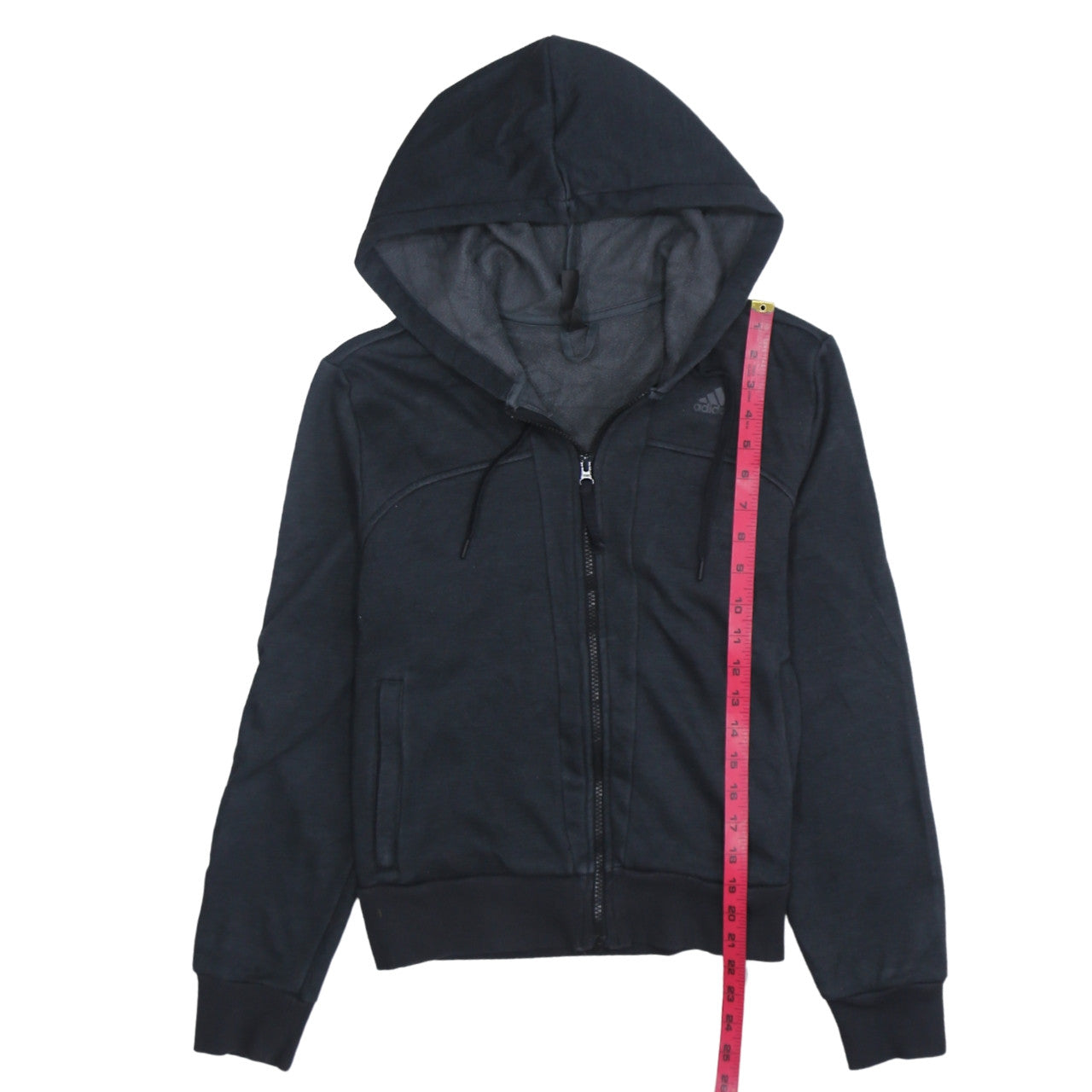 Adidas Womens Black Full Zip Hoodie Sweatshirt M UK 12 Sportswear