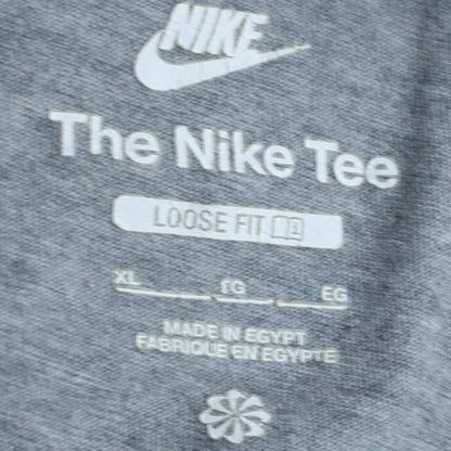 Nike Men's Grey Loose Fit Crew Neck T-Shirt XL Cotton Blend