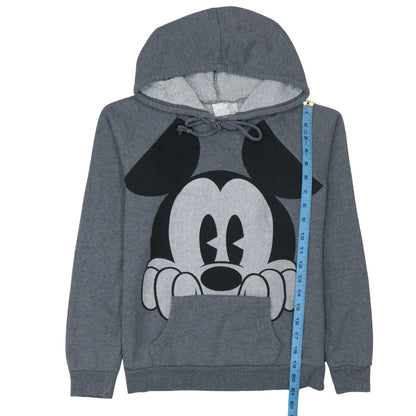 Disney Women's Grey Pullover Hoodie Small Mickey Mouse Graphic