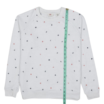 Levi's Womens White Letter Print Pullover Sweatshirt Size S