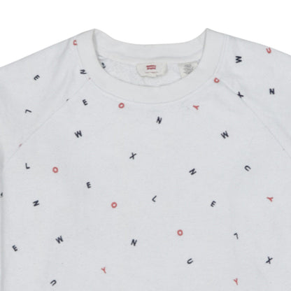 Levi's Womens White Letter Print Pullover Sweatshirt Size S