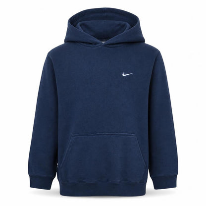 Nike Boys Blue Pullover Hoodie L 13 Years Fleece Logo Regular Fit