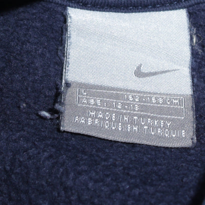 Nike Boys Blue Pullover Hoodie L 13 Years Fleece Logo Regular Fit