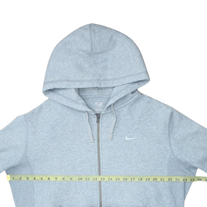 Nike Men Grey Full Zip Hoodie L Regular Fit Sports Fleece