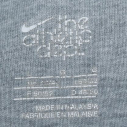 Nike Men Grey Full Zip Hoodie L Regular Fit Sports Fleece