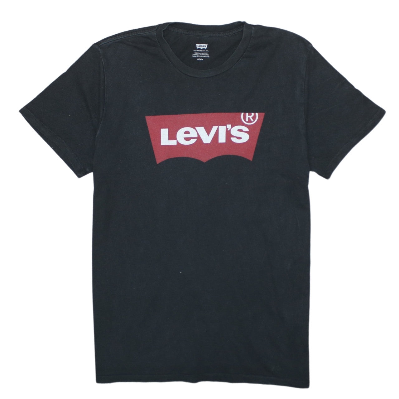 Levi's Men's Black Graphic Logo Crew Neck Cotton T-Shirt M