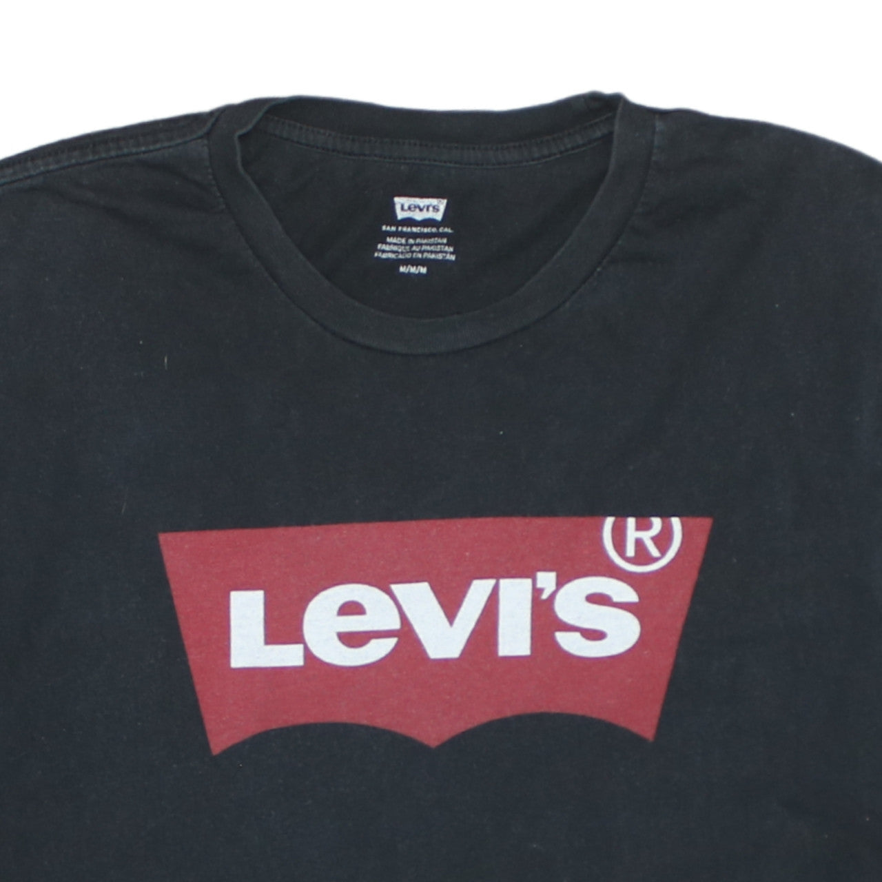 Levi's Men's Black Graphic Logo Crew Neck Cotton T-Shirt M