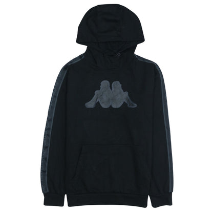 Kappa Men's Black Medium Pullover Hoodie with Logo Detail