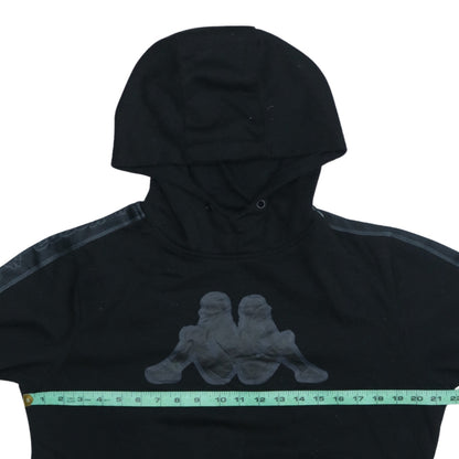 Kappa Men's Black Medium Pullover Hoodie with Logo Detail
