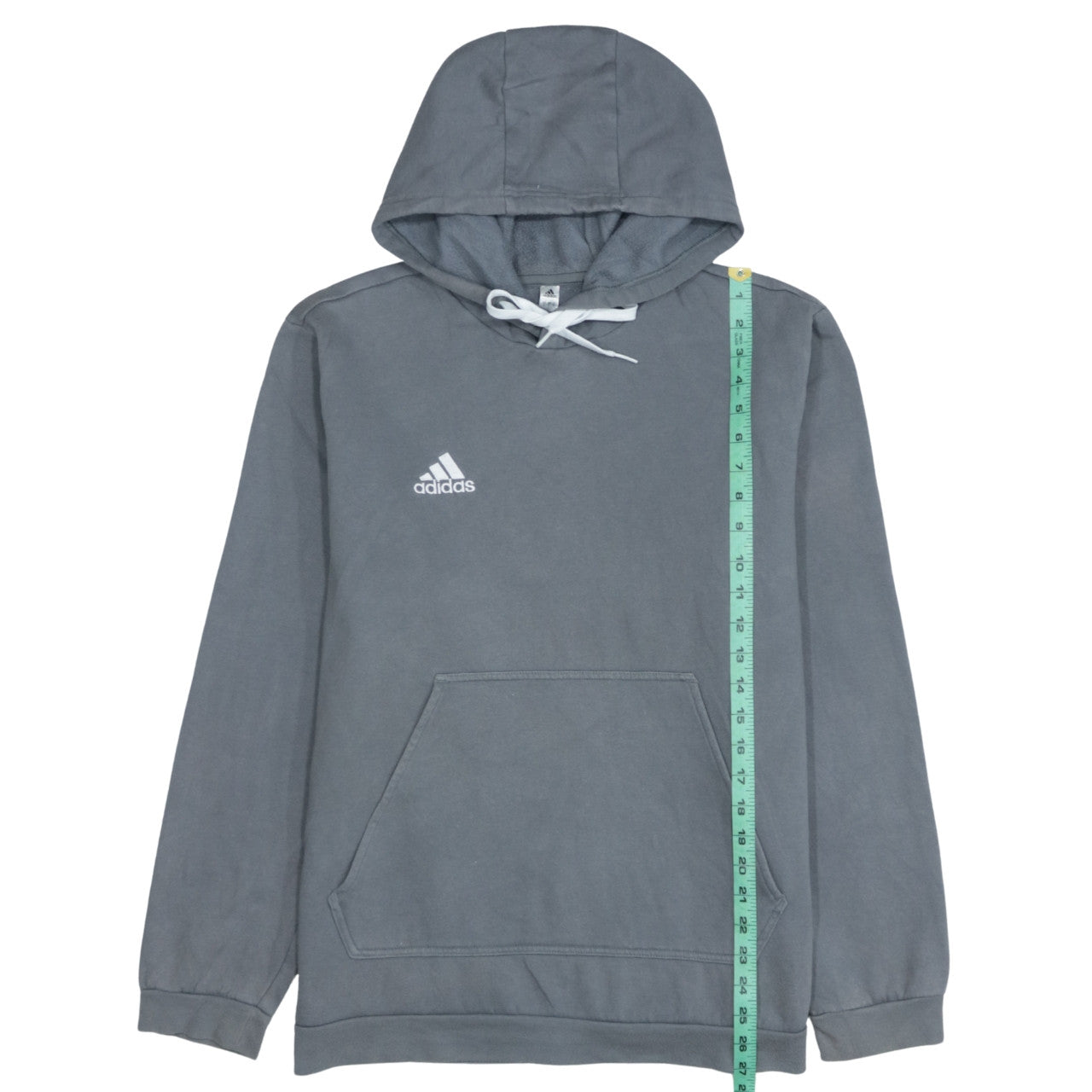 Adidas Mens Grey Pullover Hoodie L Regular Fit Fleece Sportswear