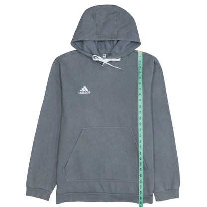 Adidas Mens Grey Pullover Hoodie L Regular Fit Fleece Sportswear