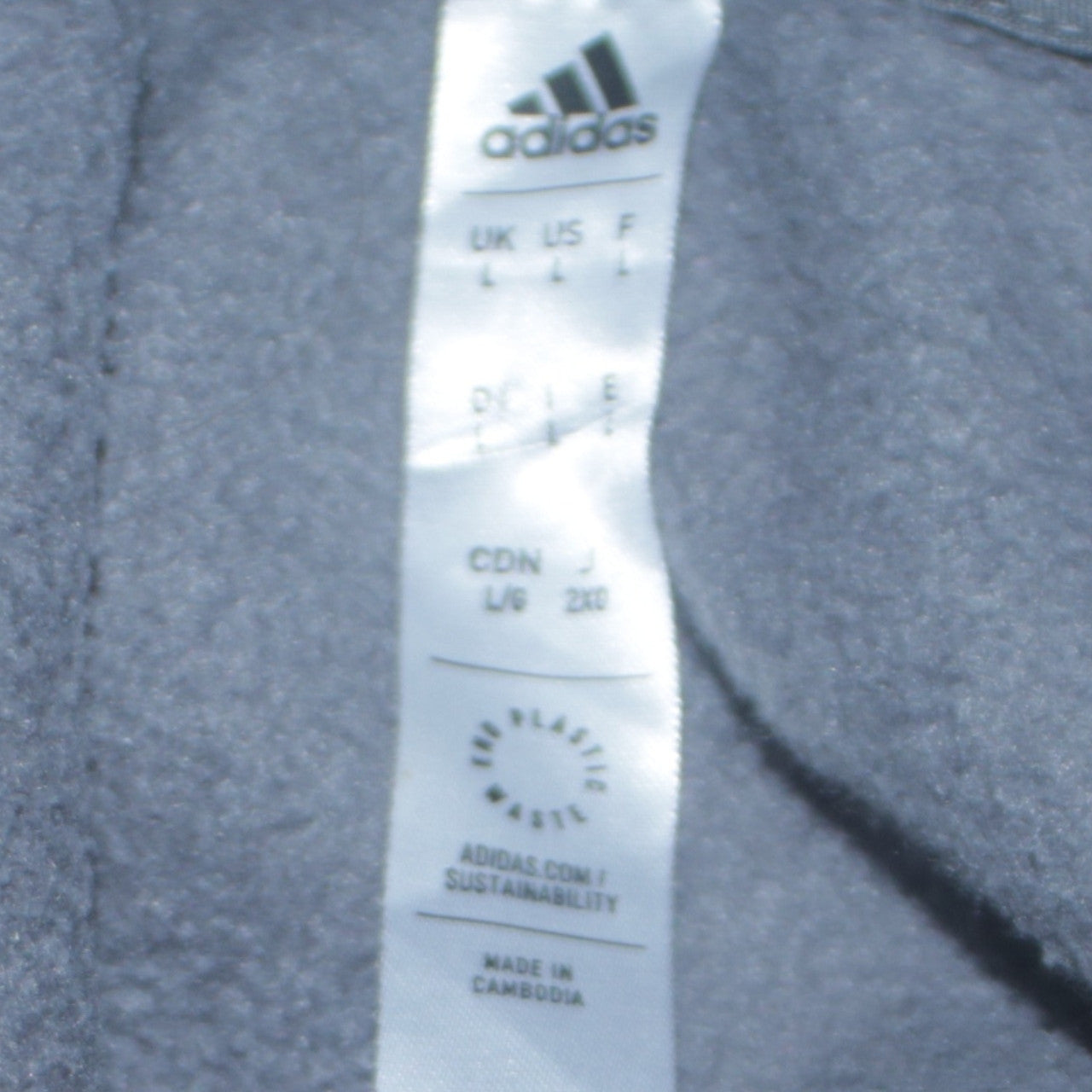 Adidas Mens Grey Pullover Hoodie L Regular Fit Fleece Sportswear