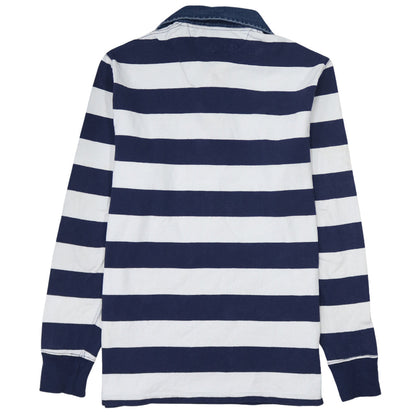 Ralph Lauren Men's Blue White Striped Long Sleeve Polo Shirt M