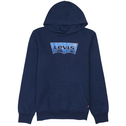 Levi's Boys Blue Pullover Hoodie 16 Years Graphic Logo Cotton Blend