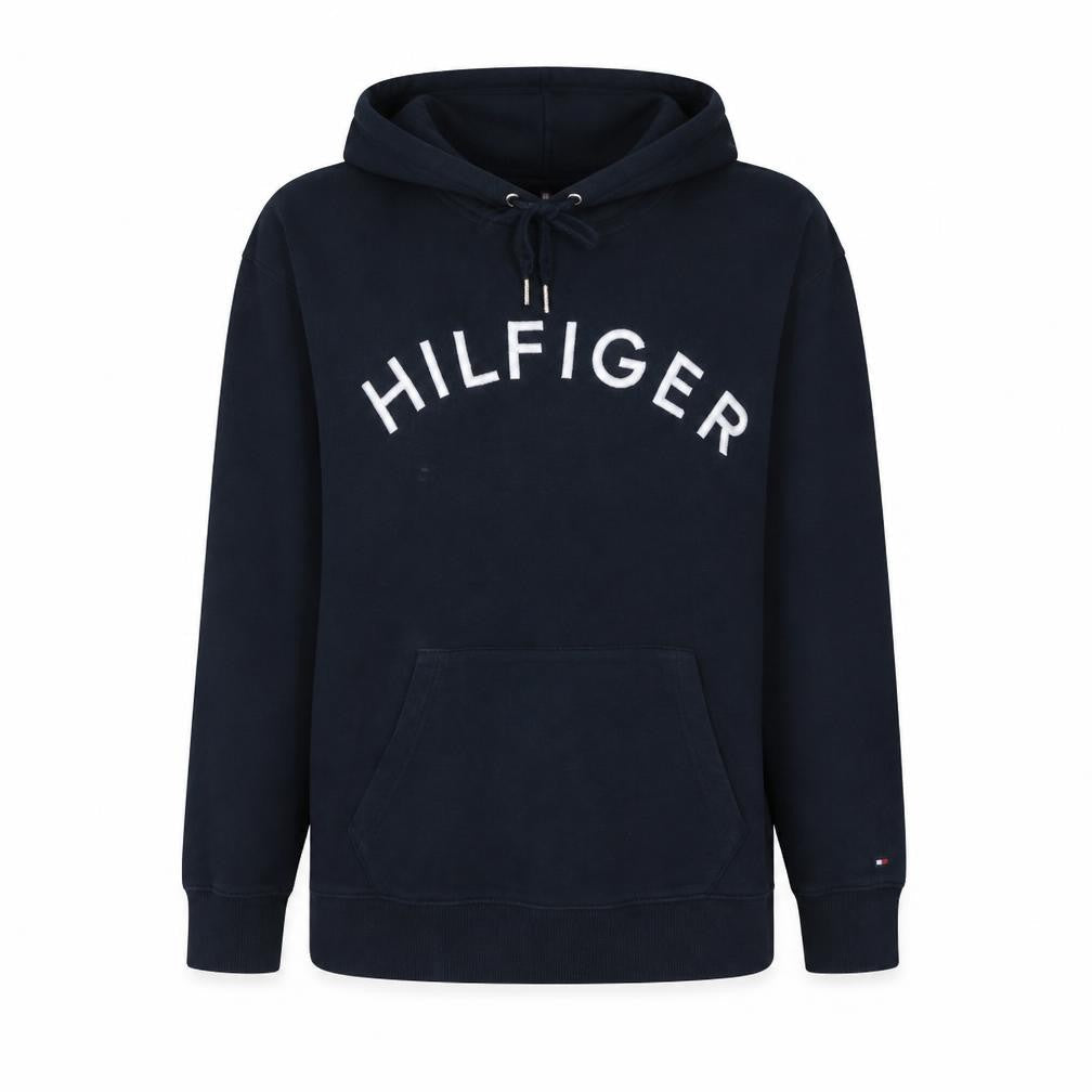 Tommy Hilfiger Women's Navy XS Pullover Hoodie with Logo Design