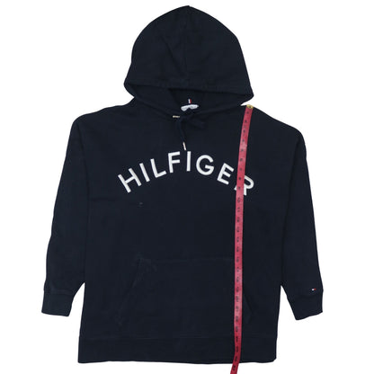 Tommy Hilfiger Women's Navy XS Pullover Hoodie with Logo Design