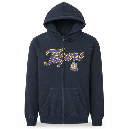 Majestic Men's Black LSU Tigers Full Zip Hoodie Size S