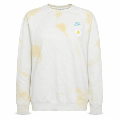Nike Womens Beige Tie Dye Crew Neck Sweatshirt M Daisy Graphic