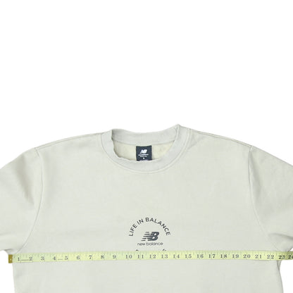 New Balance Men Beige S Crew Neck Pullover Sweatshirt