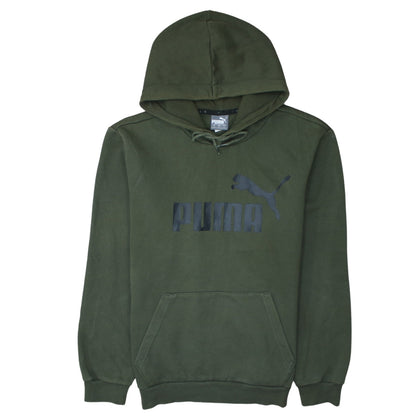 Puma Men's Green Pullover Hoodie Small Regular Fit Fleece Sportswear