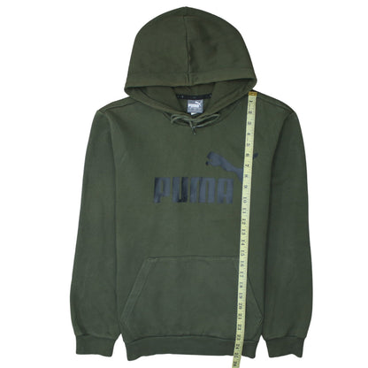 Puma Men's Green Pullover Hoodie Small Regular Fit Fleece Sportswear