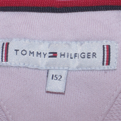 Tommy Hilfiger Girls Pink Pullover Hoodie Size 13 Years Logo Sweatshirt