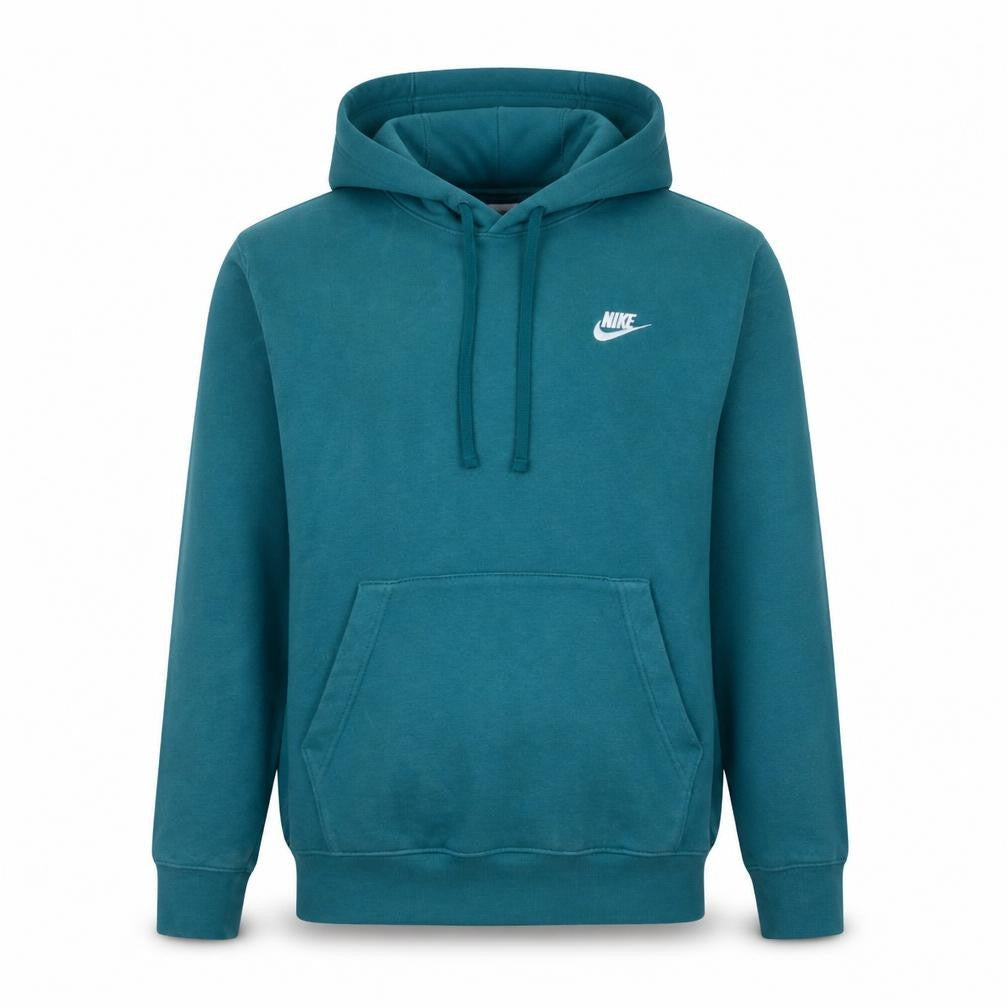 Nike Men's Green Pullover Hoodie Small Logo Fleece Sweatshirt