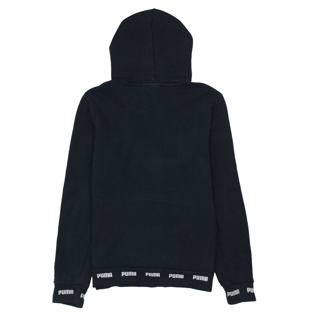 PUMA Womens Black Pullover Hoodie Small Logo Print Casual