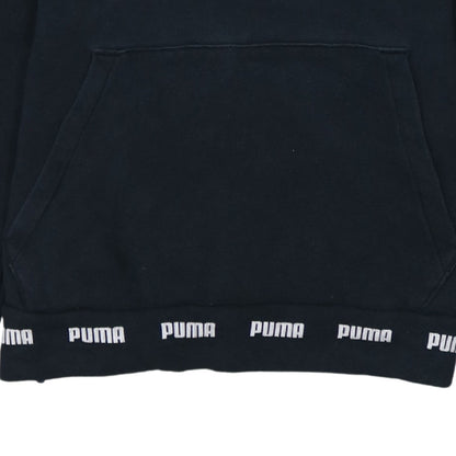 PUMA Womens Black Pullover Hoodie Small Logo Print Casual