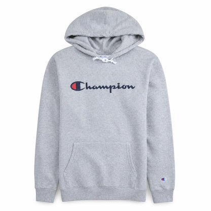 Champion Women’s Grey Pullover Hoodie L Logo Print Casual