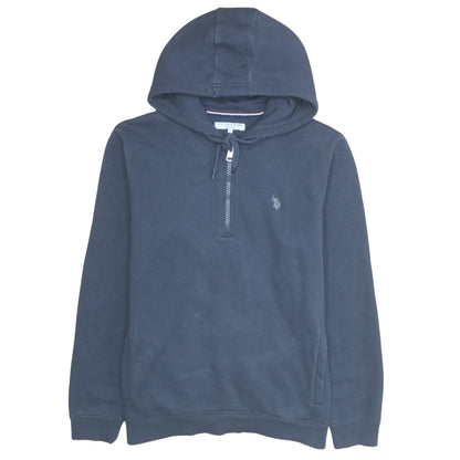 U.S. Polo Assn. Men's Blue 1/2 Zip Hoodie L Classic Cotton Blend