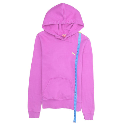 Puma Women Pink Pullover Hoodie UK 12 Cotton Blend Casual