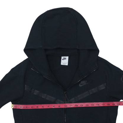 Nike Men Black Full Zip Hoodie Size S Regular Fit Cotton Blend