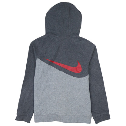 Nike Boys Grey Full Zip Hoodie Sweatshirt L 147-158cm Colourblock Hooded