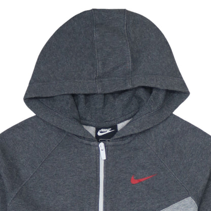 Nike Boys Grey Full Zip Hoodie Sweatshirt L 147-158cm Colourblock Hooded