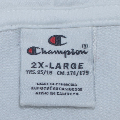 Champion Girls White Pullover Hoodie 15-16 Years Logo Graphic Hooded Sweatshirt