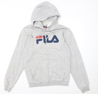 Fila Womens Grey XS Pullover Hoodie with Logo Print