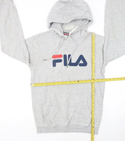 Fila Womens Grey XS Pullover Hoodie with Logo Print