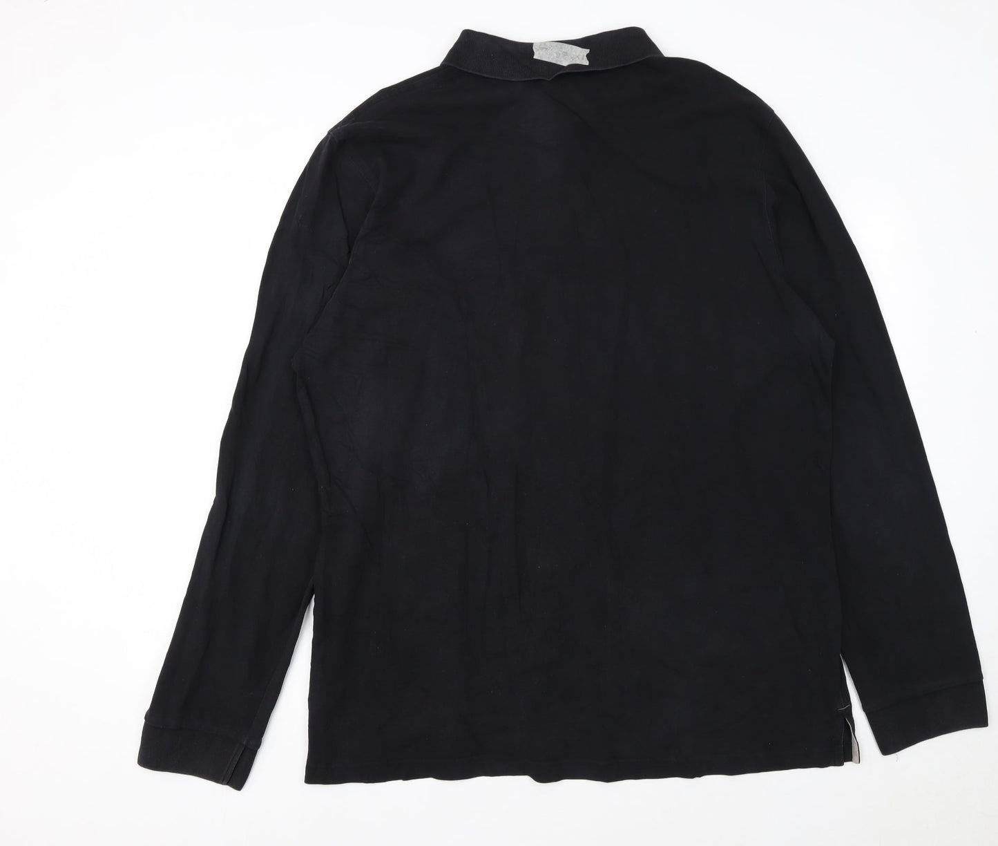 Hugo Boss Men’s Black Long Sleeve Pima Cotton Polo Shirt 3XL