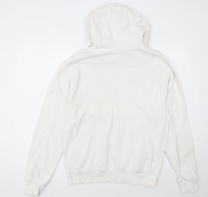 Nike Men's White Graphic Pullover Hoodie Small Cotton Blend